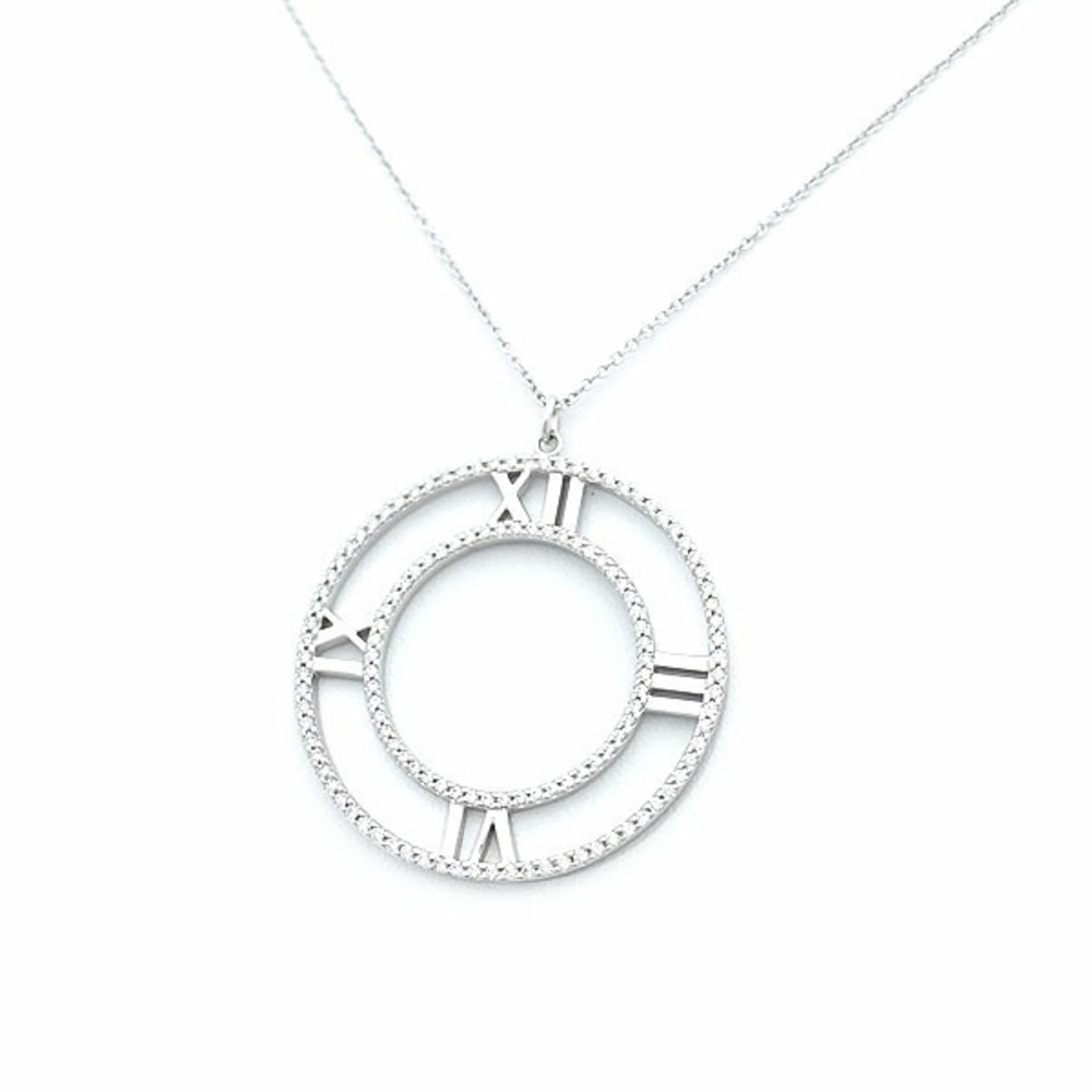 Tiffany Open Atlas Diamond Necklace Double Circle